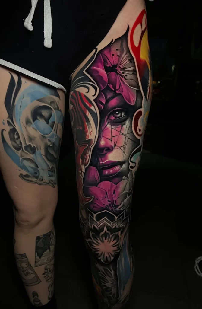 Masheen - tetování na nohy