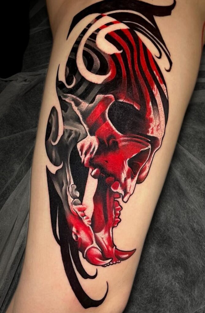 Barevné tetování - lebka